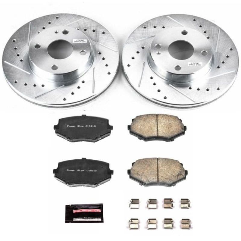 PowerStop — Z23 Daily Driver Carbon-Fiber Ceramic Brake Pad and Drilled & Slotted Rotor Kit