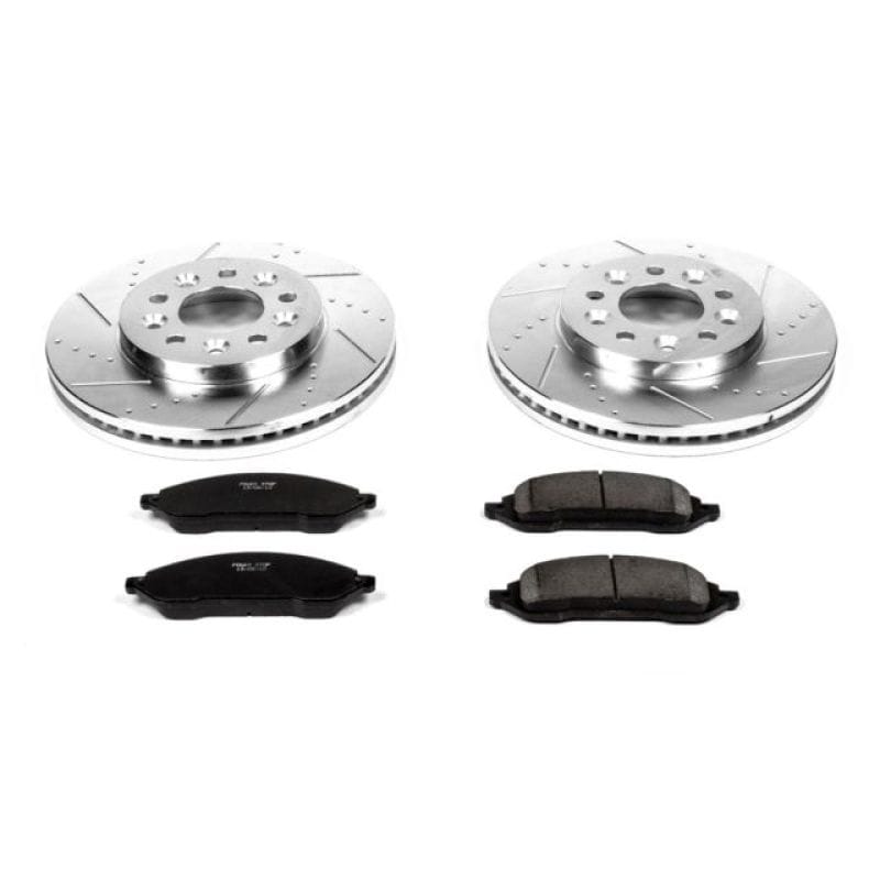 PowerStop — Z23 Daily Driver Carbon-Fiber Ceramic Brake Pad and Drilled & Slotted Rotor Kit