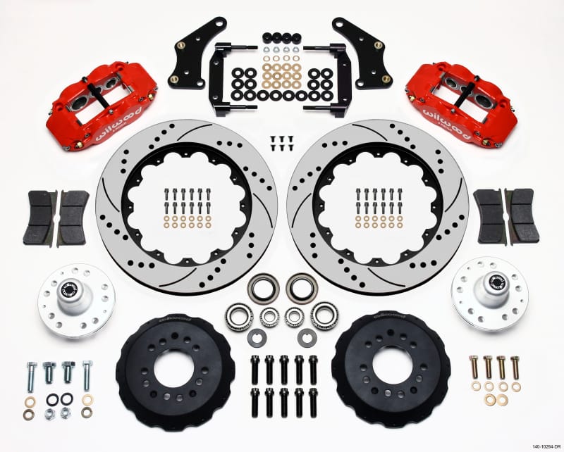 Wilwood — KIT,FRONT,LARGE GM,58-70,DROP SPINDLE FNSL6R,14.00,ROTOR,DRILLED,RED
