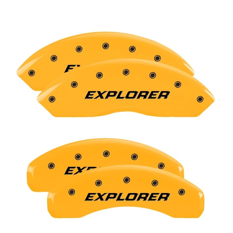 MGP — Set of 4 caliper covers, Engraved Front and Rear: Explorer/2011, Yellow powder c