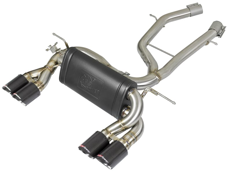aFe — MACH Force-Xp 2-1/2 IN Stainless Steel Axle Back Exhaust w/ Carbon Fiber Tips
