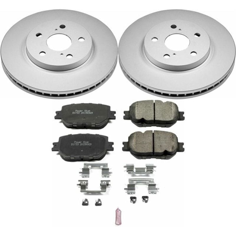 PowerStop — Genuine Geomet Coated Rotor and Low-Dust Ceramic Brake Pad Kit
