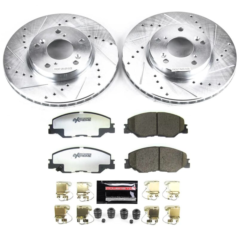 PowerStop — Z26 Street Performance Ceramic Brake Pad and Drilled & Slotted Rotor Kit