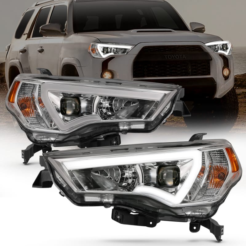 ANZO — ANZO 14-18 Toyota 4 Runner Plank Style Projector Headlights Chrome w/ Amber
Projector Headlights
Head Light Set