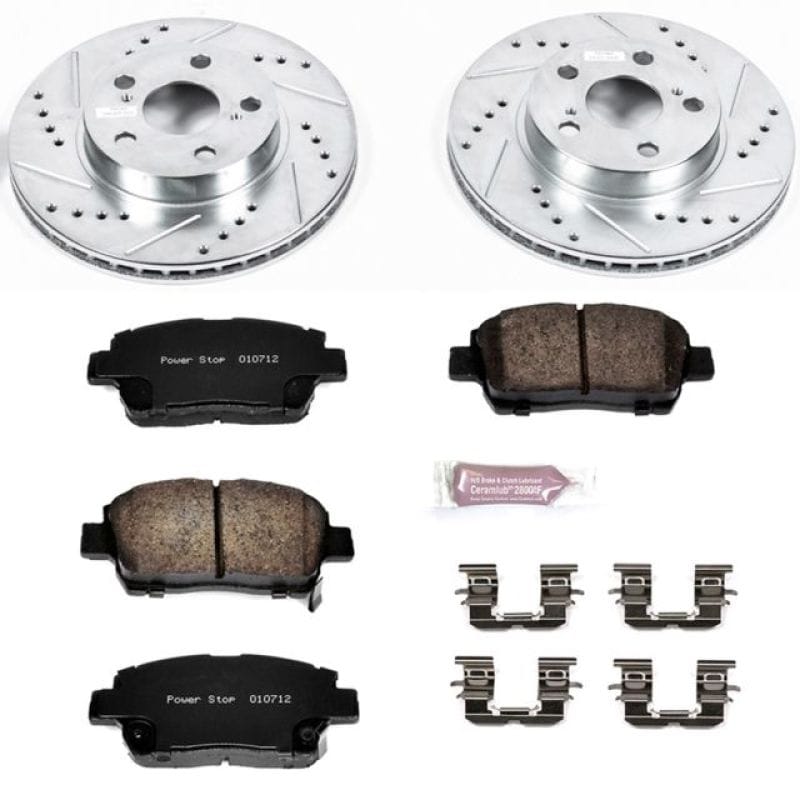 PowerStop — Z23 Daily Driver Carbon-Fiber Ceramic Brake Pad and Drilled & Slotted Rotor Kit