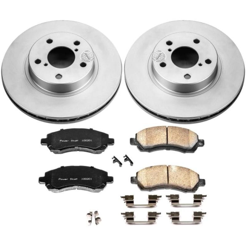PowerStop — Genuine Geomet Coated Rotor and Low-Dust Ceramic Brake Pad Kit