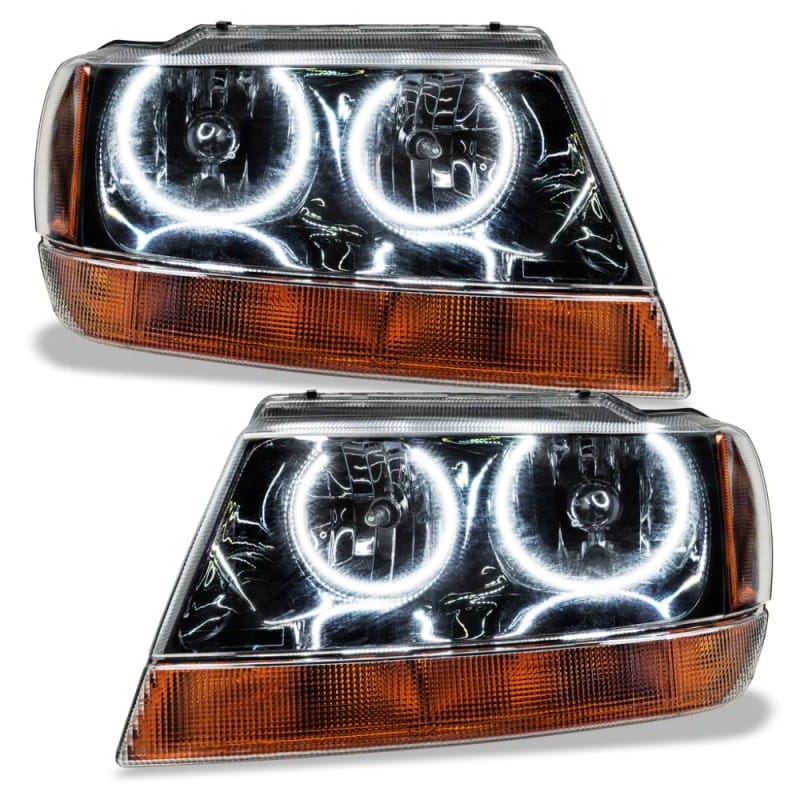 ORACLE Lighting — 1999-2004 Jeep Grand Cherokee Pre-Assembled LED Halo Headlights - (Black)