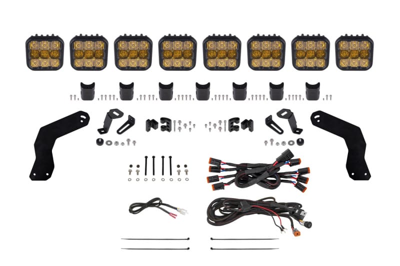 Diode Dynamics — Diode Dynamics 17-24 Can-Am Maverick X3 SS5 Pro CrossLink Roof Lightbar Kit - Yellow Combo