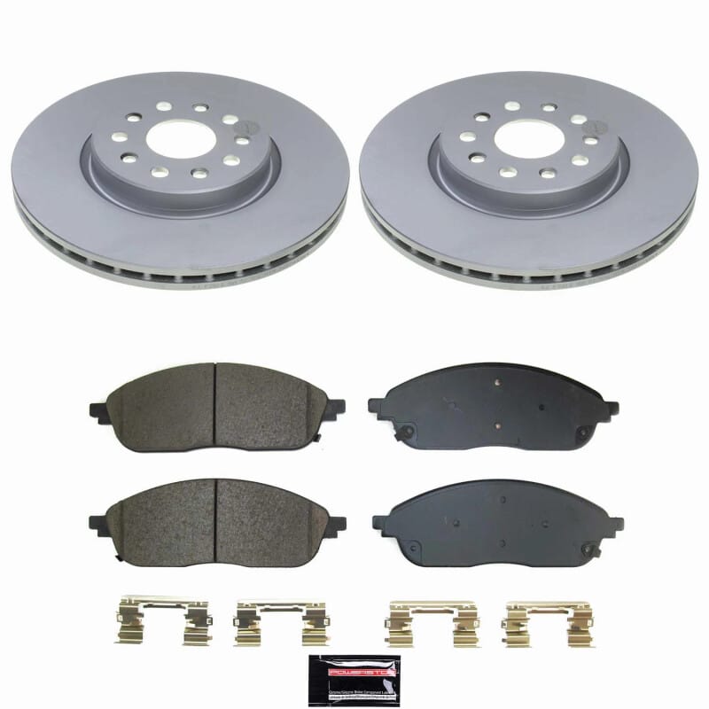 PowerStop — Genuine Geomet Coated Rotor and Low-Dust Ceramic Brake Pad Kit