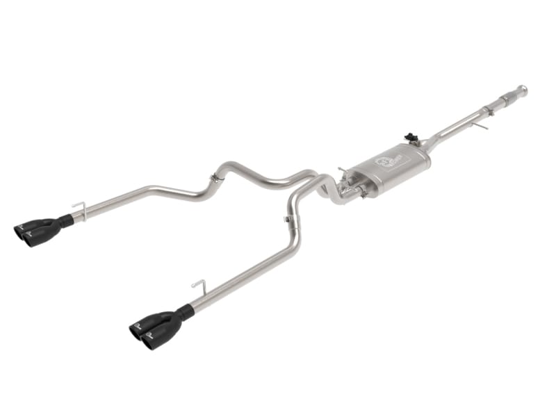 aFe — Gemini XV 3 IN 304 Stainless Steel Cat-Back Exhaust System w/ Cut-Out Black