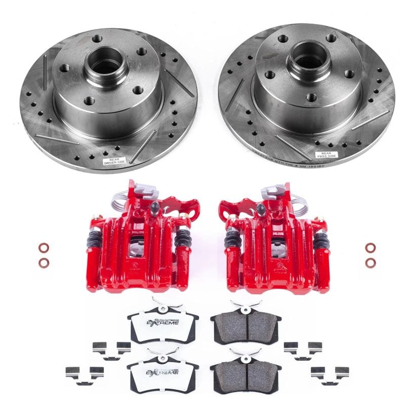 PowerStop — Z26 Street Performance Ceramic Brake Pad, Drilled Slotted Rotor, and Caliper Kit