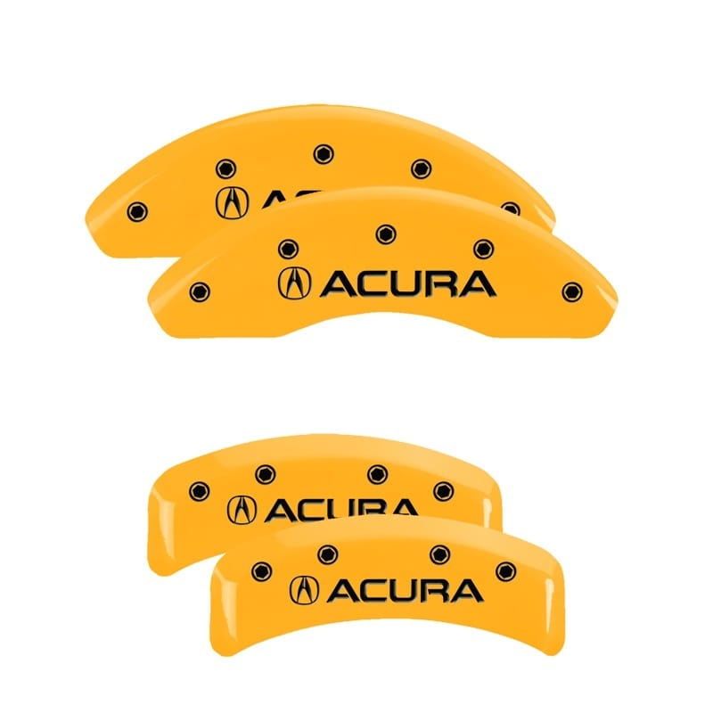 MGP — Set of 4 caliper covers, Engraved Front and Rear: Acura, Yellow powder coat fini