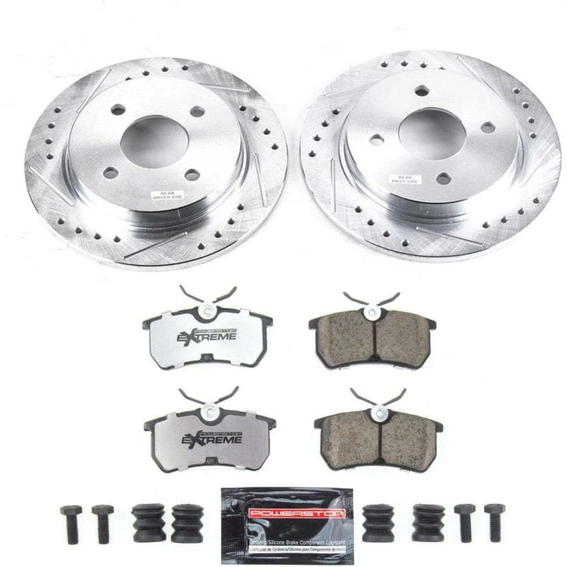PowerStop — Z26 Street Performance Ceramic Brake Pad and Drilled & Slotted Rotor Kit