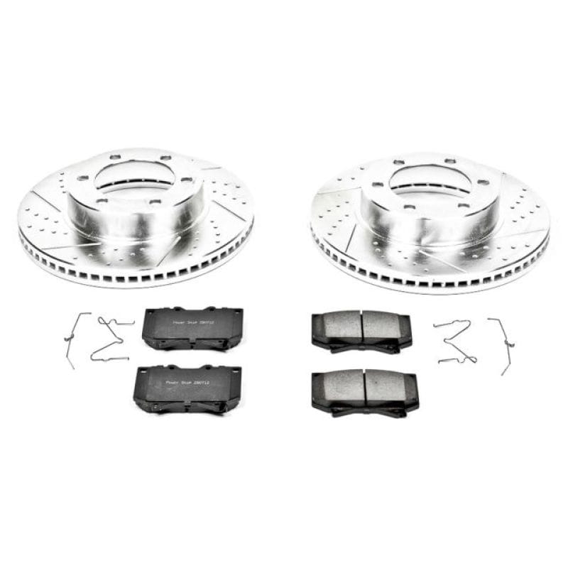 PowerStop — Z23 Daily Driver Carbon-Fiber Ceramic Brake Pad and Drilled & Slotted Rotor Kit