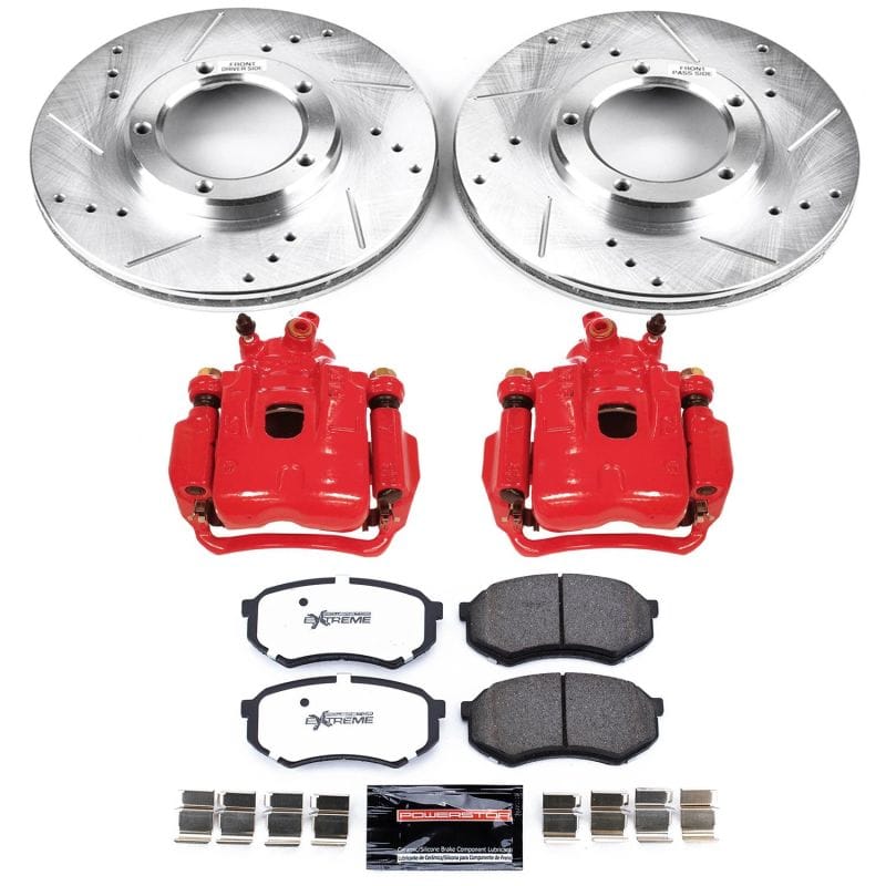 PowerStop — Z36 Truck and SUV Ceramic Brake Pad, Drilled & Slotted Rotor, and Caliper Kit
