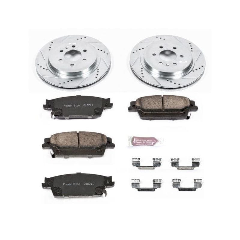 PowerStop — Z23 Daily Driver Carbon-Fiber Ceramic Brake Pad and Drilled & Slotted Rotor Kit