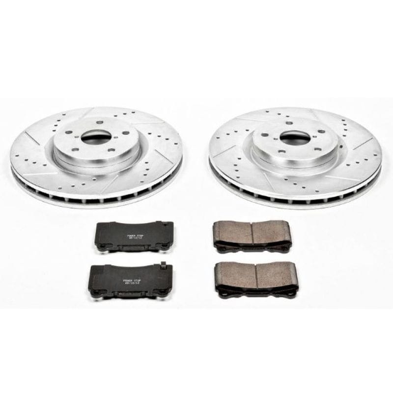 PowerStop — Z23 Daily Driver Carbon-Fiber Ceramic Brake Pad and Drilled & Slotted Rotor Kit