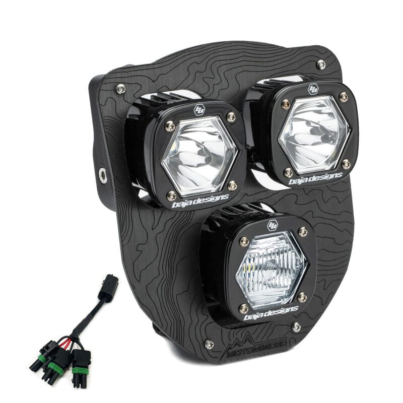 Baja Designs — Baja Designs 24-25 Husqvarna FE-S Triple S1 Hydra (D/C) LED Headlight Kit w/ Hi-Low Harness - Clear