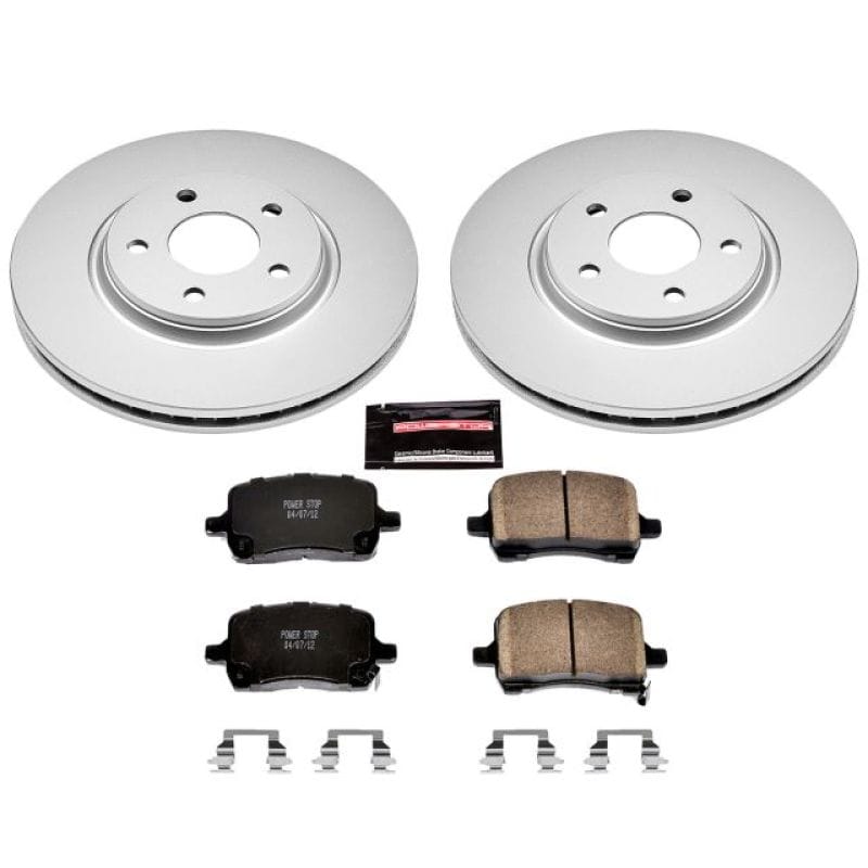 PowerStop — Genuine Geomet Coated Rotor and Low-Dust Ceramic Brake Pad Kit