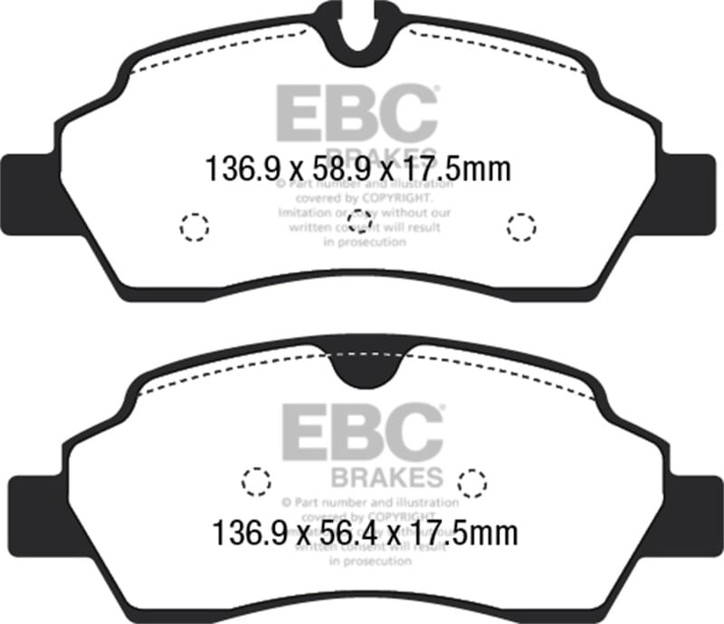 EBC — EBC 15+ Ford Transit 2.2 TD Ultimax2 Rear Brake Pads
Disc Brake Pad