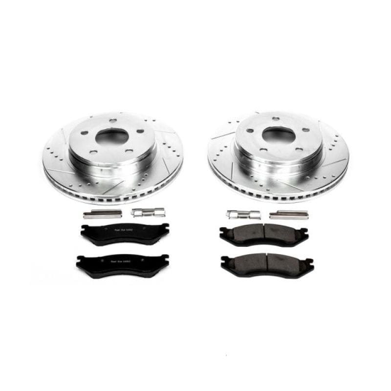 PowerStop — Z23 Daily Driver Carbon-Fiber Ceramic Brake Pad and Drilled & Slotted Rotor Kit