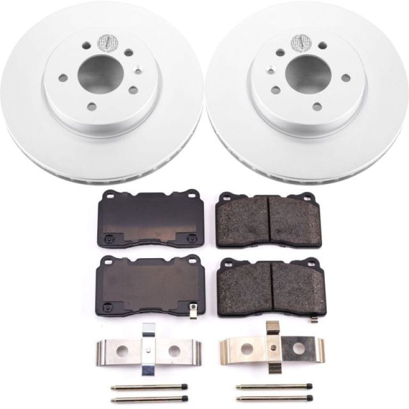 PowerStop — Genuine Geomet Coated Rotor and Low-Dust Ceramic Brake Pad Kit