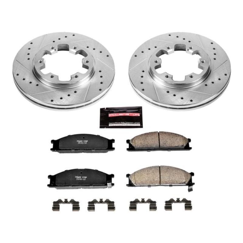 PowerStop — Z23 Daily Driver Carbon-Fiber Ceramic Brake Pad and Drilled & Slotted Rotor Kit