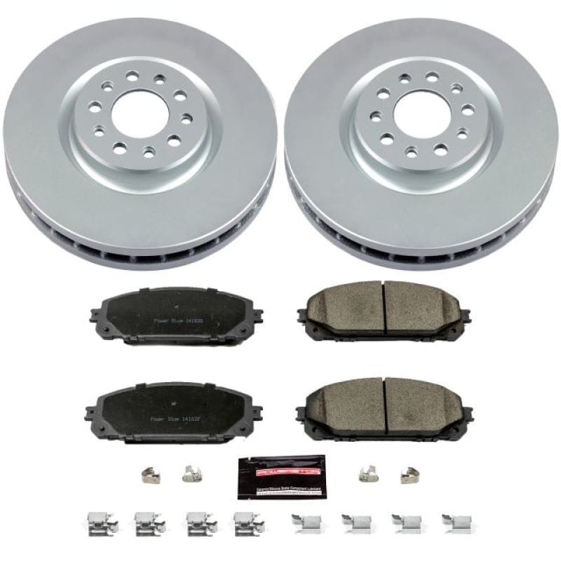 PowerStop — Genuine Geomet Coated Rotor and Low-Dust Ceramic Brake Pad Kit