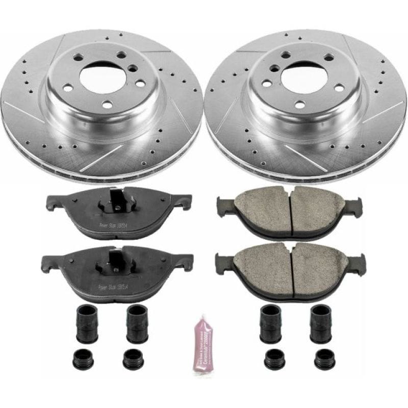 PowerStop — Z23 Daily Driver Carbon-Fiber Ceramic Brake Pad and Drilled & Slotted Rotor Kit