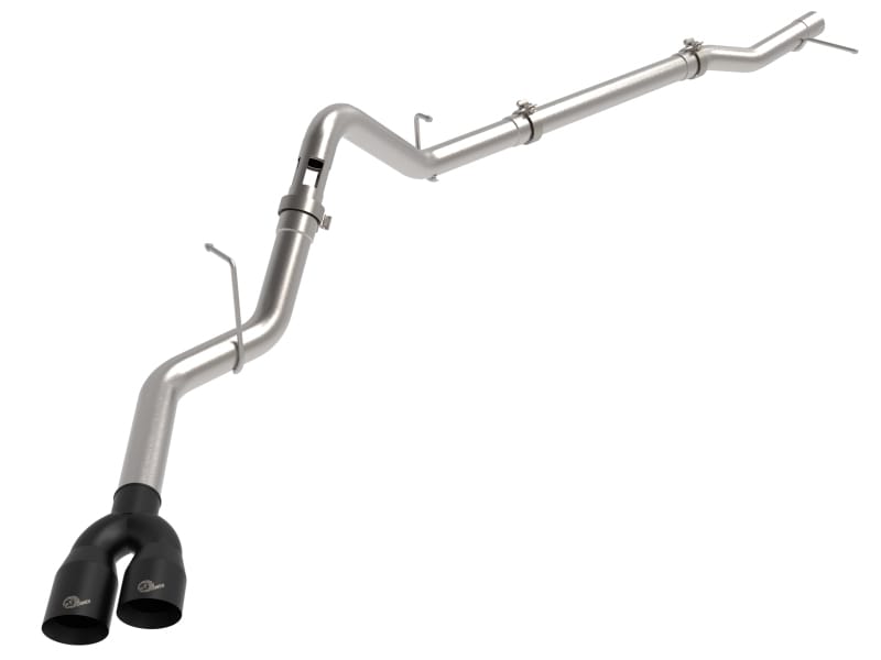aFe — Rebel XD Series 3 IN 304 Stainless Steel DPF-Back Exhaust w/Dual Black Tips