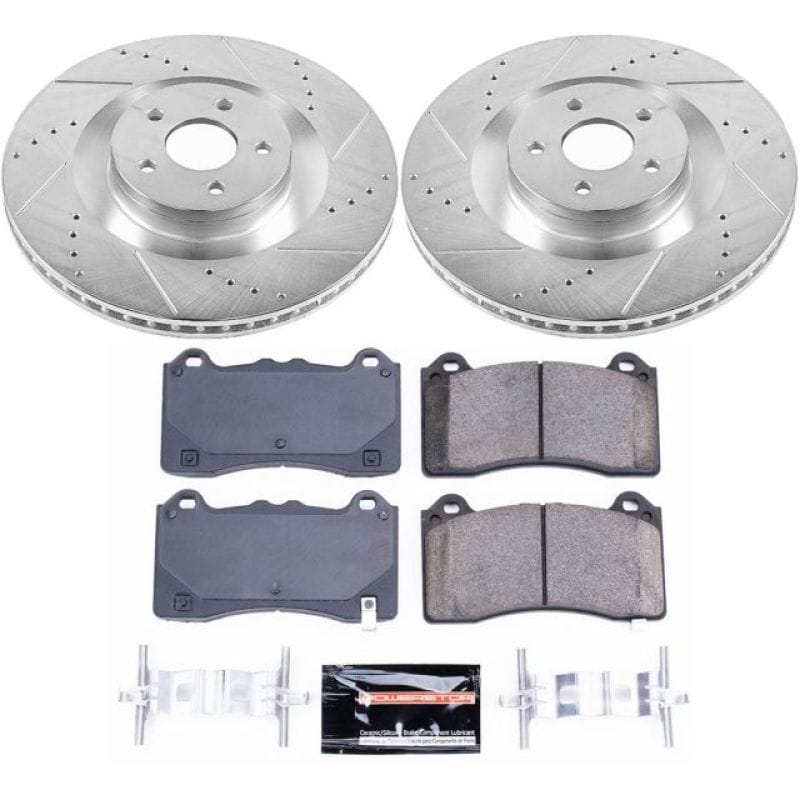 PowerStop — Z23 Daily Driver Carbon-Fiber Ceramic Brake Pad and Drilled & Slotted Rotor Kit