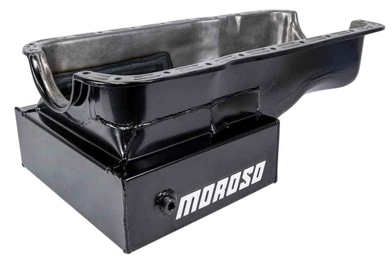 Moroso — Moroso Ford 351W (w/Front Sump) Kicked Out Road Race Baffled 9qt 8in Steel Oil Pan