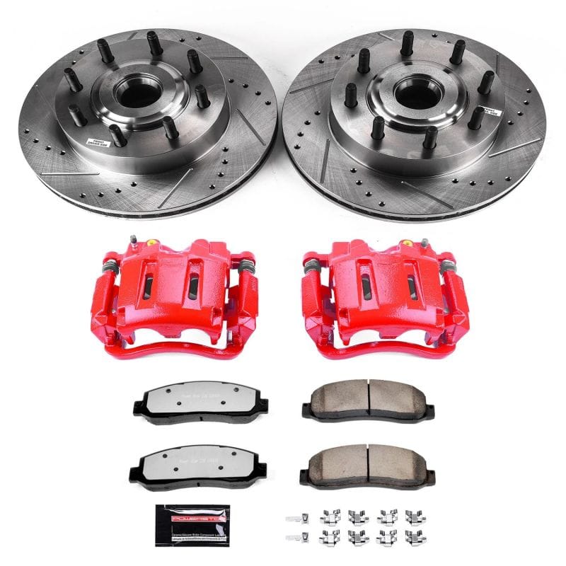 PowerStop — Z36 Truck and SUV Ceramic Brake Pad, Drilled & Slotted Rotor, and Caliper Kit