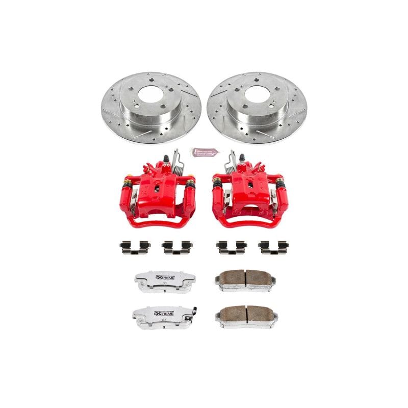 PowerStop — Z26 Street Performance Ceramic Brake Pad, Drilled Slotted Rotor, and Caliper Kit