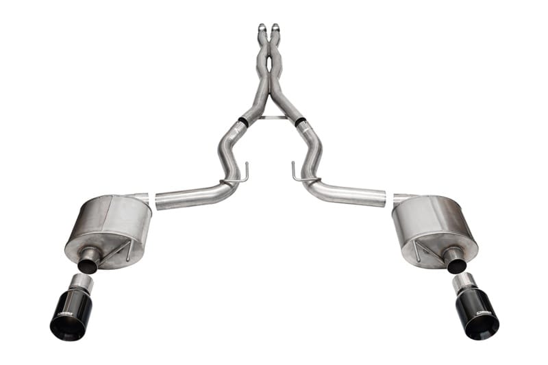 CORSA Performance — 3.0in. Dual Rear Exit Cat-Back Exhaust System with 4.5in. Black PVD Straight Cut