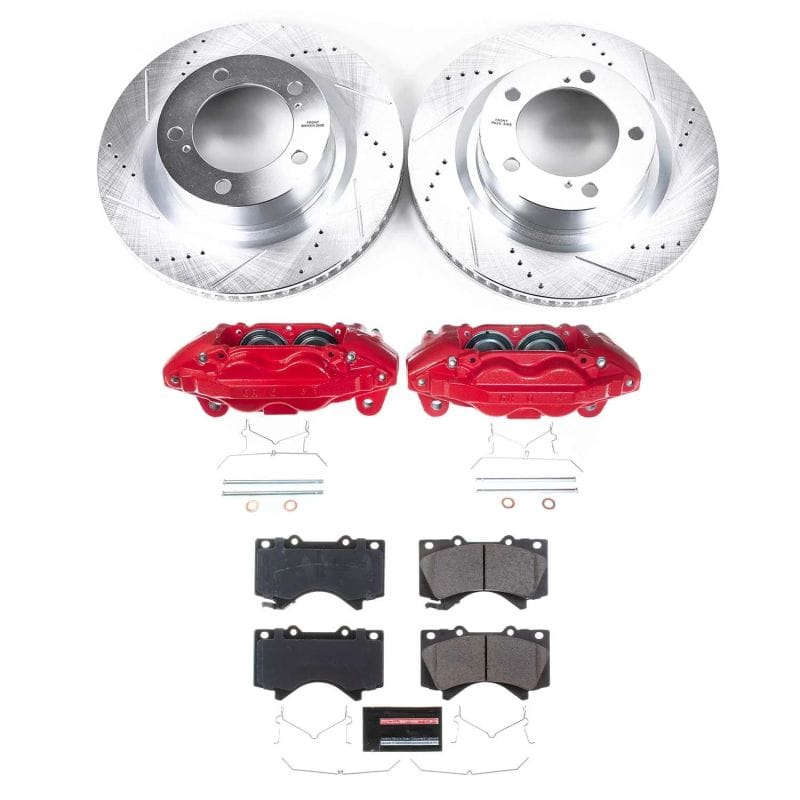PowerStop — Z36 Truck and SUV Ceramic Brake Pad, Drilled & Slotted Rotor, and Caliper Kit