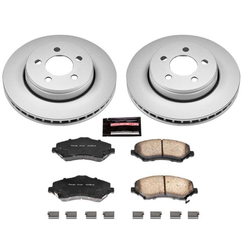 PowerStop — Genuine Geomet Coated Rotor and Low-Dust Ceramic Brake Pad Kit