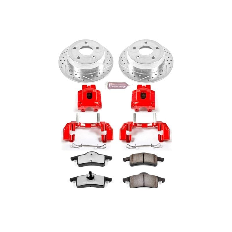 PowerStop — Z36 Truck and SUV Ceramic Brake Pad, Drilled & Slotted Rotor, and Caliper Kit