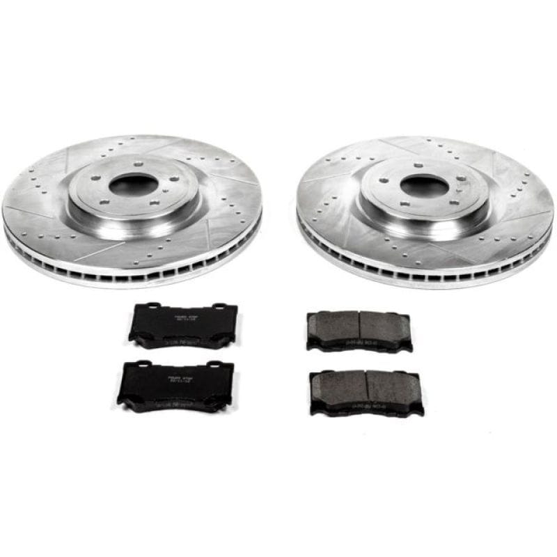PowerStop — Z23 Daily Driver Carbon-Fiber Ceramic Brake Pad and Drilled & Slotted Rotor Kit