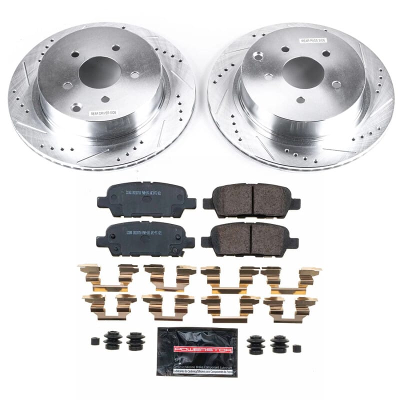 PowerStop — Z23 Daily Driver Carbon-Fiber Ceramic Brake Pad and Drilled & Slotted Rotor Kit