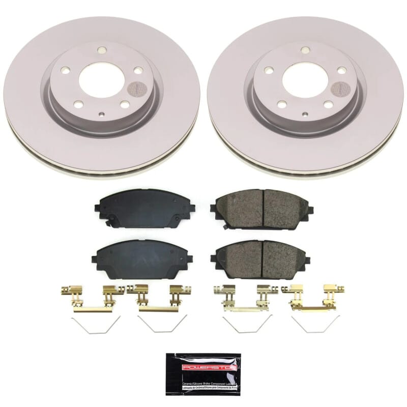 PowerStop — Genuine Geomet Coated Rotor and Low-Dust Ceramic Brake Pad Kit