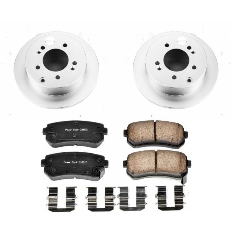 PowerStop — Genuine Geomet Coated Rotor and Low-Dust Ceramic Brake Pad Kit
