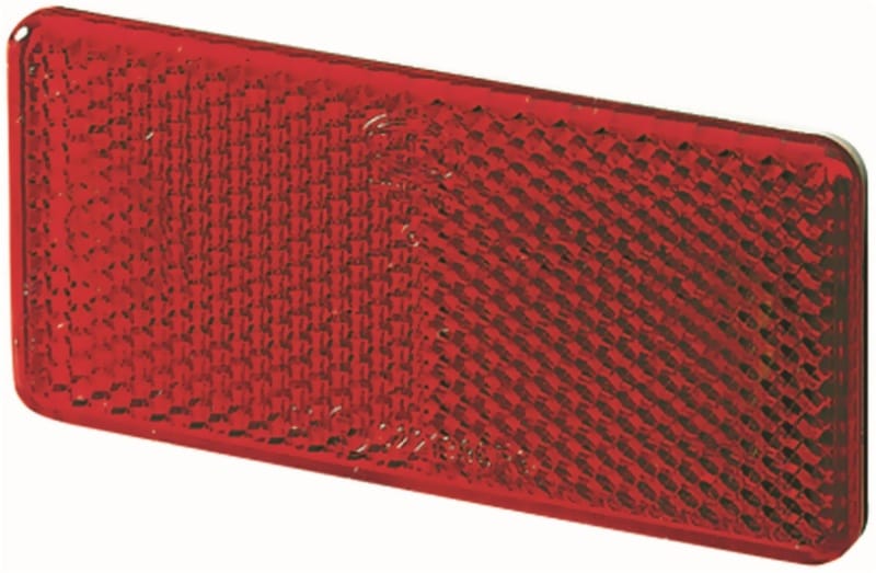 Hella — 3326 Red Rectangular Reflex Reflector with Adhesive