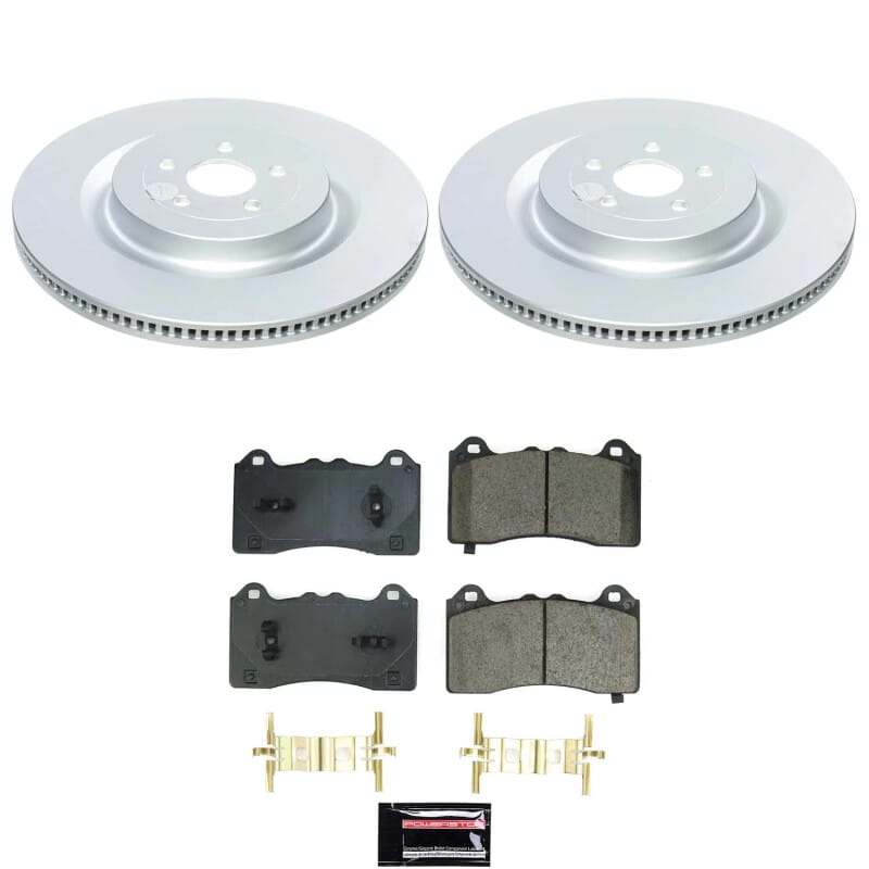 PowerStop — Genuine Geomet Coated Rotor and Low-Dust Ceramic Brake Pad Kit