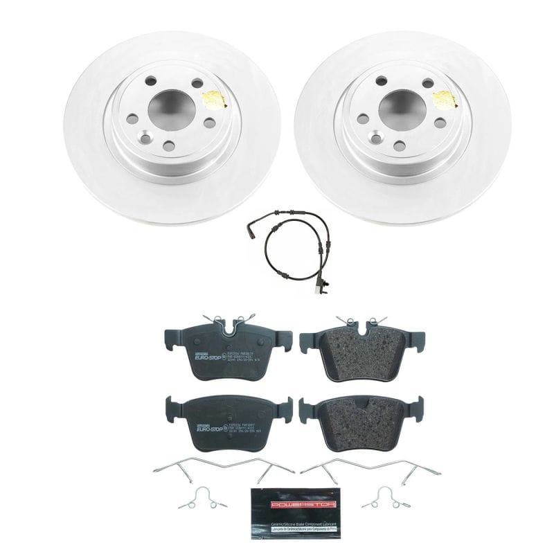 PowerStop — Genuine Geomet Coated Rotors, ECE-R90 Brake Pads + Hardware Kit