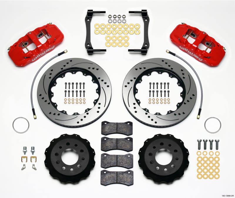 Wilwood — KIT,REAR,C7 VETTE 2014-UP,AERO4,14.25 ROTOR,SRP,RED,W/LINES