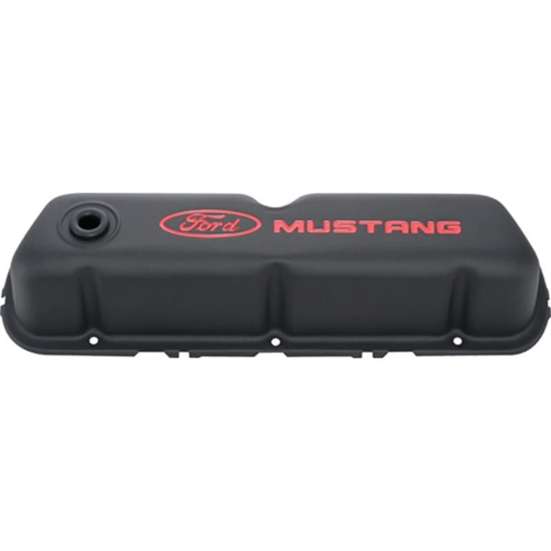 Ford Racing — Ford Mustang Logo Black Crinkle Valve Covers
Valve Cover