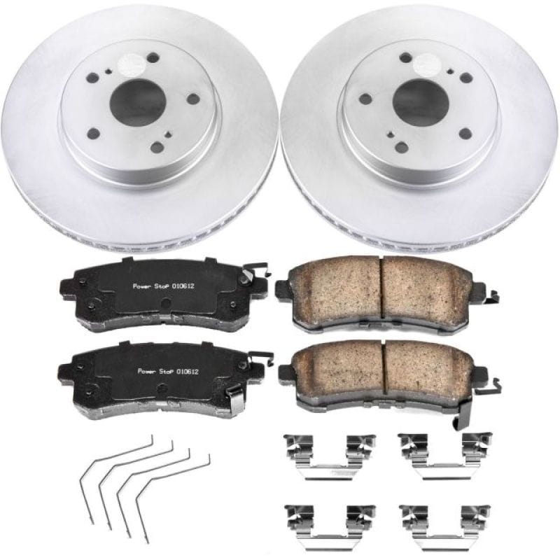 PowerStop — Genuine Geomet Coated Rotor and Low-Dust Ceramic Brake Pad Kit
