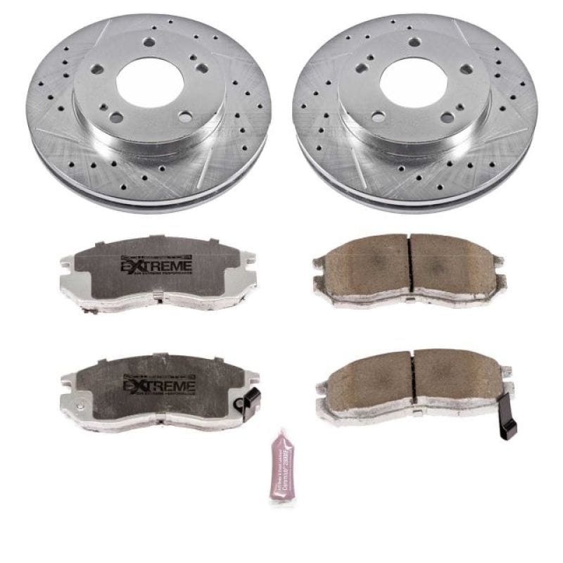 PowerStop — Z26 Street Performance Ceramic Brake Pad and Drilled & Slotted Rotor Kit
