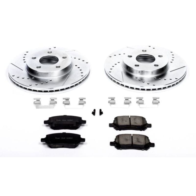 PowerStop — Z23 Daily Driver Carbon-Fiber Ceramic Brake Pad and Drilled & Slotted Rotor Kit